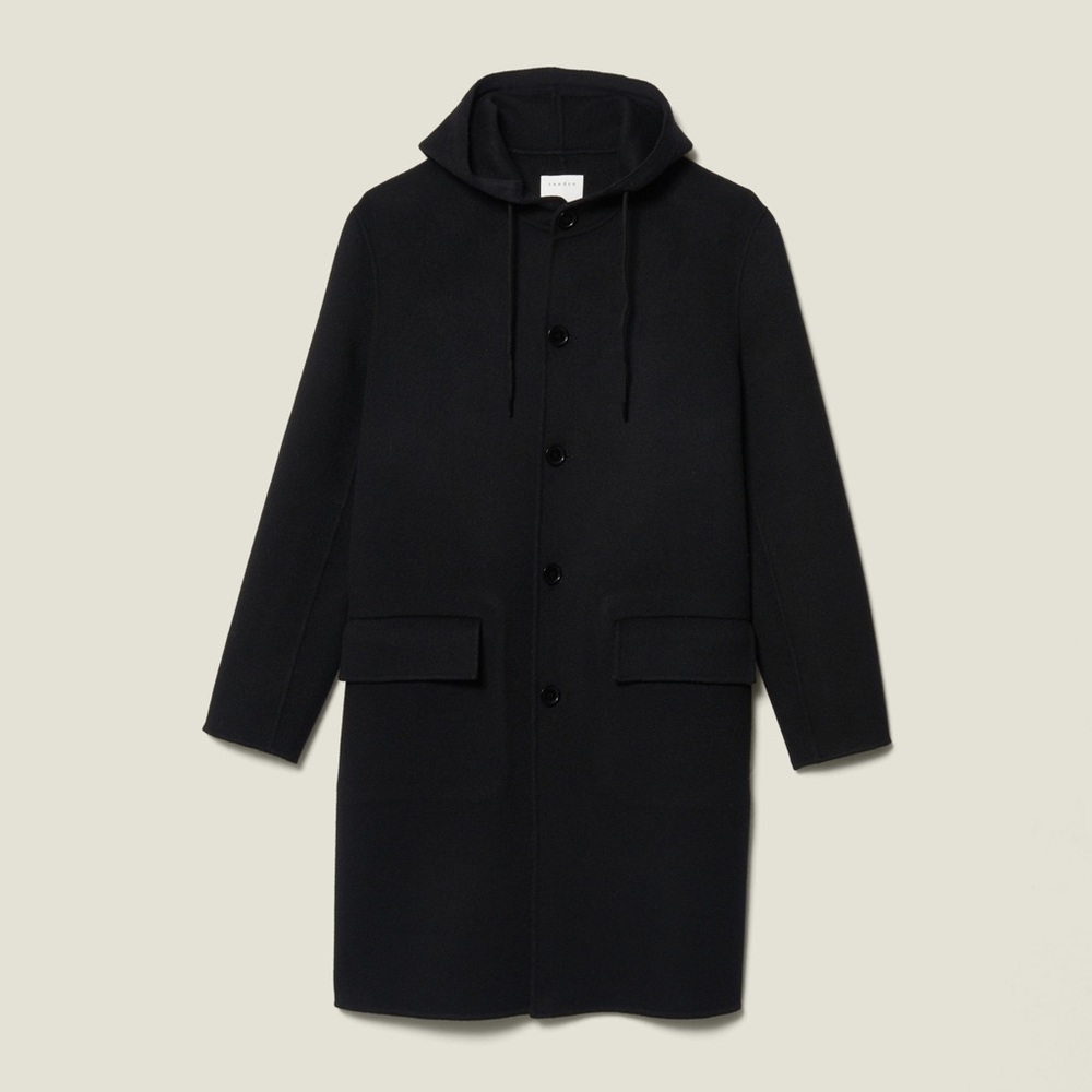 Sandro hooded wool mens coat. - Picture 2 of 9